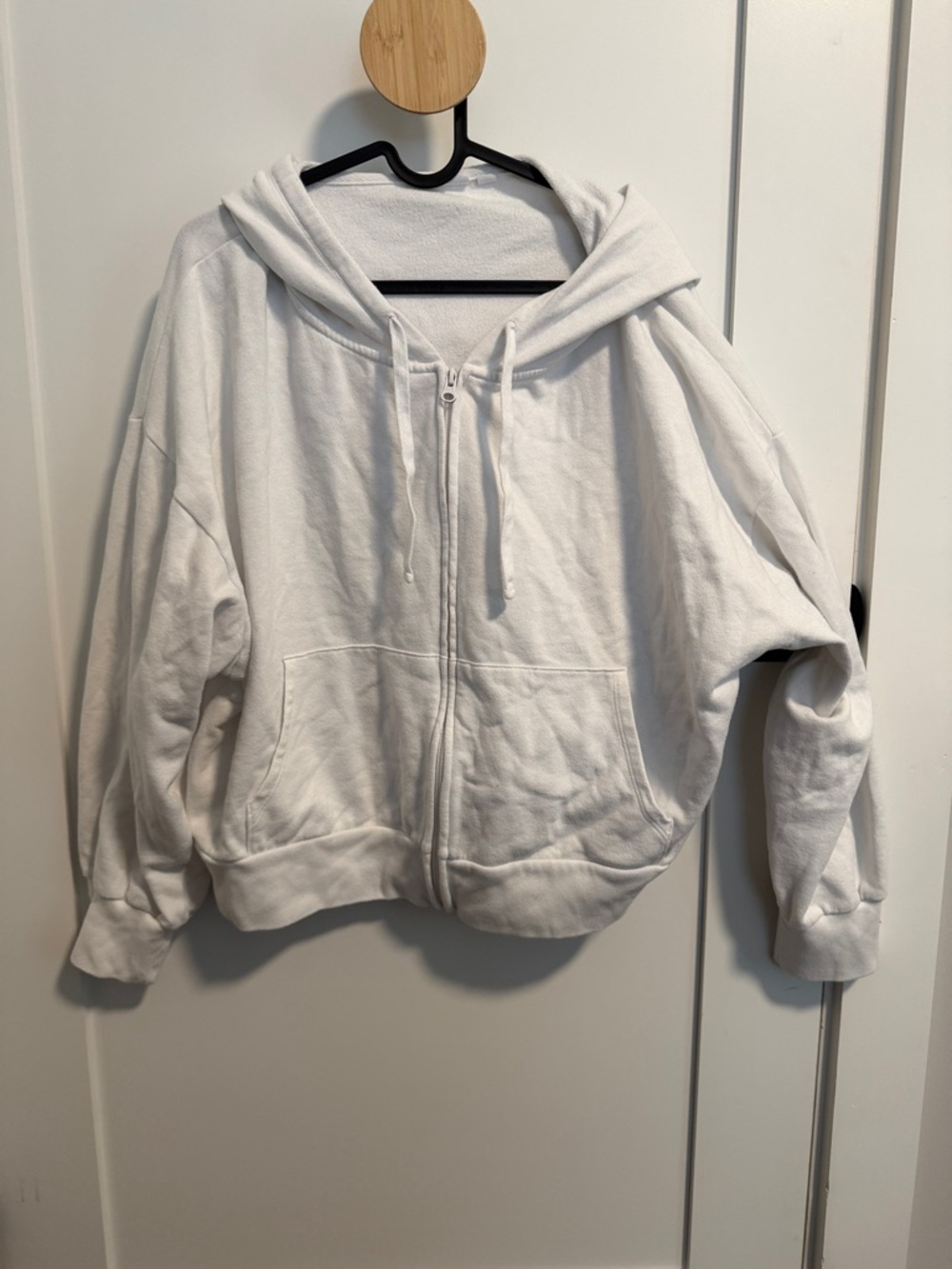 Classic White Zip-Up Hoodie